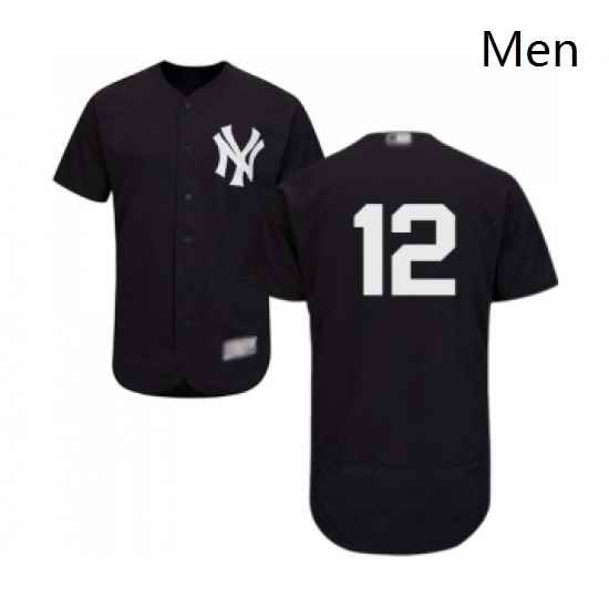 Mens New York Yankees 12 Troy Tulowitzki Navy Blue Alternate Flex Base Authentic Collection Baseball Jersey